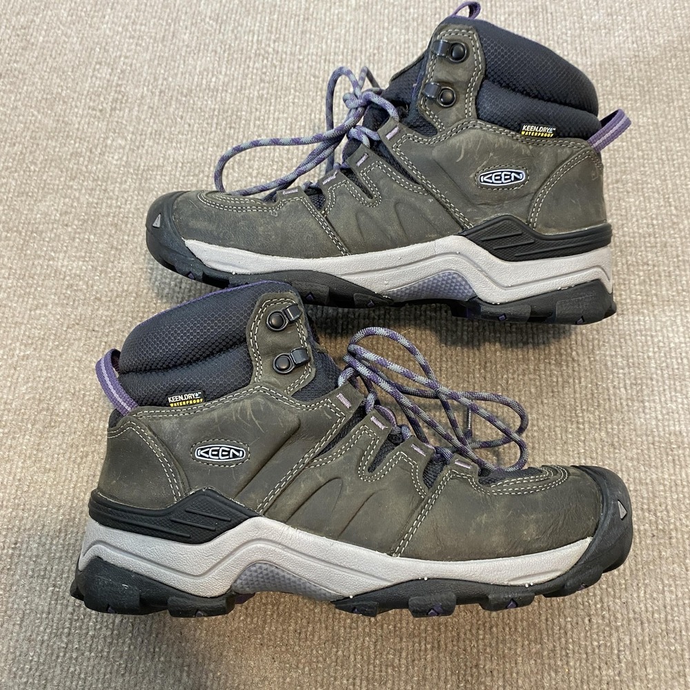 KEEN Boots Womens Size 8.5 Brown Leather Waterproof Ankle Hiking Lace Up 1017679 - Picture 2 of 11